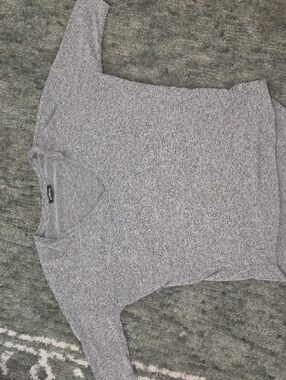 Express Heather Gray Long Sleeve Top